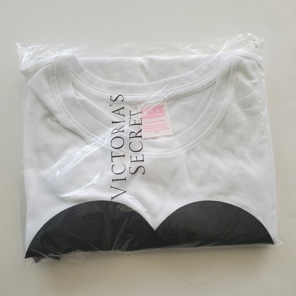 Pink victoria's secret KNIT SHORT SLEEVE PERFECT T-SHIR size S - Picture 6 of 6